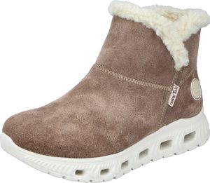 Rieker Damen Stiefelette trendy Laufsohle Leder Warmfutter Boot M6050, Größe:42 EU, Farbe:Beige