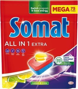 Somat All in One Extra Lemon & Lime Tabletki do zmywarki, 75 sztuk