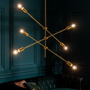 riess-ambiente Elegante Hängelampe VARIATION 128cm gold mit sechs schwenkbaren Leuchten Hängeleuchte Lampe