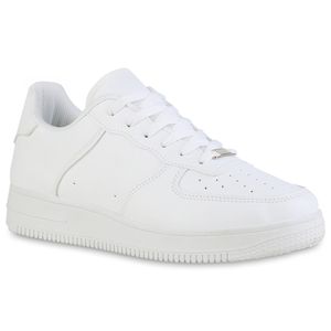 VAN HILL Herren Sneakerlow Flach Profilsohle Bequem Schuhe 840416, Farbe: Weiß, Größe: 41