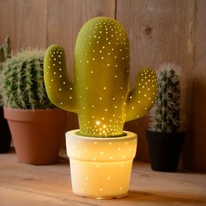 Lucide Tischleuchte Cactus, Keramik, E14, grün