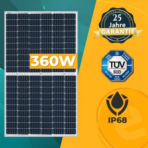 Enprove 360W Solarpanel PERC Photovoltaik Solarmodul Solar Panel, Monokristalline Silberrahmen Solarpanel