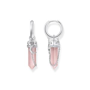 Thomas Sabo CR722-643-9 Silberne Creolen mit Rosa Kristall Anhänger & Symbolen Damen