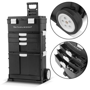 STAHLWERK Werkzeugtrolley Werkzeugkoffer Werkzeugkiste Toolbox 3in1 Modul System