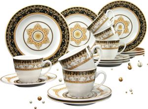 CreaTable, 15085, Majestosa Schwarz, Kaffeeservice 18-tlg, Porzellan CreaTable, 15085, Majestosa Schwarz, Kaffeeservice 18-tlg, Porzellan