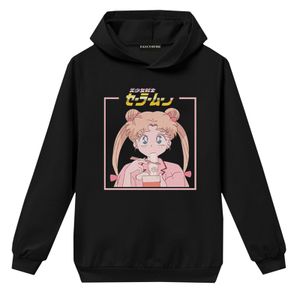 Sailor Moon Hoodie Kapuzenpullover Kinder Sweatshirt Kapuzenpullover, Schwarz, Größe: 150
