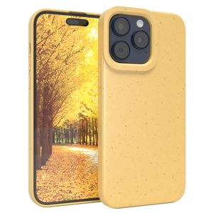 EAZY CASESchutzhülle kompatibel mit Apple iPhone 15 Pro Max , Hülle biologisch abbaubar, nachhaltigesCase mit Kameraschutz bestehend aus Pflazenfasern, Gelb
