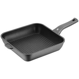 WMF Permadur Premium Grillpfanne 28 cm Induktion, Aluminium beschichtet, Steakpfanne ideal zum knusprigen Braten, eckige Pfanne, Kunststoffgriff