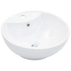 vidaXL Waschbecken mit Überlauf 46,5 x 18 cm Keramik Weiß vidaXL Waschbecken mit Überlauf 46,5 x 18 cm Keramik Weiß