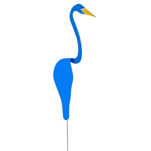 Leap Flamingo-Windspiel, tanzende Vögel, Garten-Metallkunst, Metallschild, Rasenkunst-Ornamente für den Außenbereich, Terrasse, Hinterhof - Blau