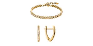 Heideman Damen Schmuck Geschenkset gold Creolen und Armband