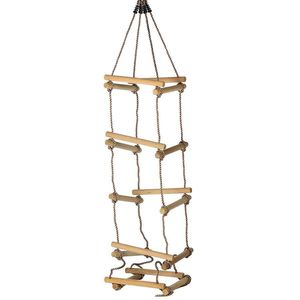 Strickleiter 2 m mit Holzsprossen 5 Ebenen für Kinder Kletterleiter für Spielturm : 4 Seiten Ausführung: 4 Seiten