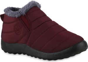 VAN HILL Damen Warm Gefütterte Winter Boots Stiefeletten Bequeme Schuhe 841499, Farbe: Burgund, Größe: 39