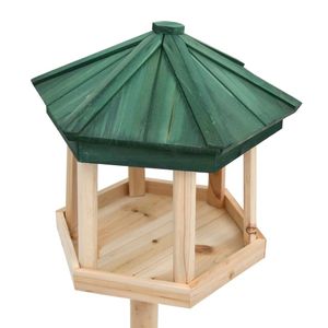 vidaXL Vogelfutterhaus mit Ständer Tanne Massivholz 33x110 cm