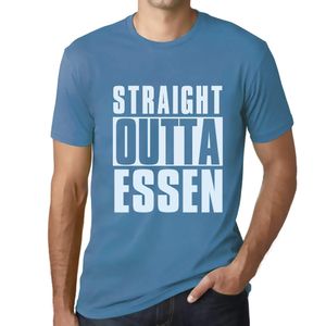 Herren Grafik T-Shirt Straight Outta Essen Öko-Verantwortlich Vintage Jahrgang Kurzarm Lustige Druck Geburtstag Geschenk Mann