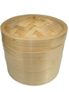 yoaxia® Bamboo Steamer Ø 15cm | Bambusdämpfer | 3-teiliges Set | Dämpfer | Bambus Steamer | Dämpfaufsatz