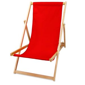 Liegestuhl klappbar aus Holz - Klappstuhl Klappliege Sonnenstuhl Strandstuhl Holzklappstuhl Sonnenstuhl Gartenliegen Rot 1 Stück