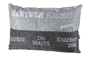 GILDE Kissen, rechteckig, "Rentner Kissen", Schriftzug, Filz, grau, , B. 60 cm, H. 39 cm 49265
