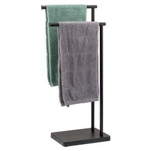 bremermann Stand-Handtuchhalter freistehend, 2 Stangen, Handtuchständer, schwarz