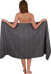 Betz Badetuch XXL 90 x 180 cm LINES Strandtuch Farbe - grau