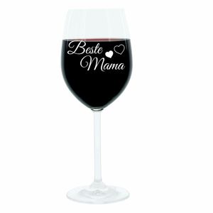 Sklenička na víno Leonardo 400 ml, najlepšia mama, darčeková náladová sklenička s vtipným gravírovaním, náladová sklenička, 22 cm