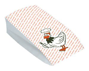 200x Hähnchenbeutel Warmhaltebeutel für halbes Huhn 10,5+5,5x24 cm 2-lagig