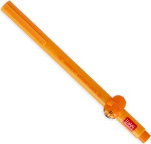 Legami - Gelschreiber mit dekorativem Tier - Lovely Friends, Tiger-Thema, nicht rollend, orange Tinte, entfernbares und wieder kombinierbares Tier, 0,5 mm Spitze