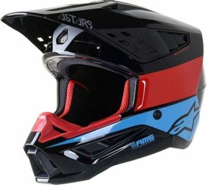 Alpinestars S-M5 Bond Helmet Black/Red/Cyan Glossy XL Helm