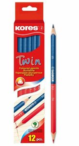Kores Dreikant-Lehrerbuntstift TWIN, blau / rot