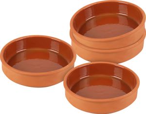 Misky na tapas v súprave 4 (2x2) - každá 16x4 cm - zapekacie misky z hliny (extra veľké)