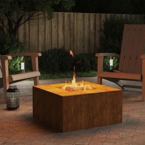 Feuerstelle 60x60x30 cm Cortenstahl  - Feuerk?rbe & -schalen 5,8 kg