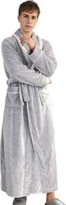 Winternachthemd für Paare, dicker Flanell, warm, verstellbarer Schnürgürtel, einfarbig, gedrehte Textur, Taschen, gute Wasseraufnahme, Damen-Homewear, Spa-Hotel-Bademantel