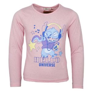 Disney Stitch Kinder Mädchen Langarmshirt Shirt – Rosa / 128