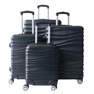 4 tlg Reisekoffer Koffer Hartschale Trolley Set Kofferset Handgepäck Gepäck Reisetasche Schwarz