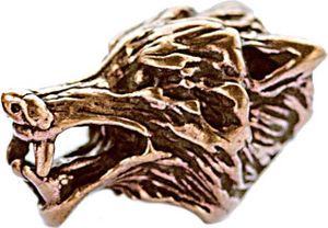 Haarschmuck Bartperle Vuk Wolfskopf Bronze Lockenperle 6995