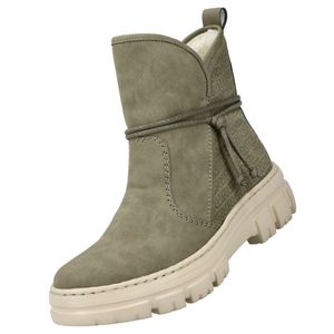 Rieker Damen Stiefelette Reißverschluss Warmfutter Kordel Z7462, Größe:40 EU, Farbe:Grün