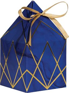 Creative Party - Metallic - Geschenkschachteln, Papier 8er-Pack SG30754 (Einheitsgröße) (Marineblau/Gold)