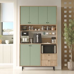 Skye Decor, RE7-SY, Mehrzweckschrank, Eiche, 100 % MELAMINBESCHICHTETE SPANPLATTEN, 120 x 35,5 x 205 cm