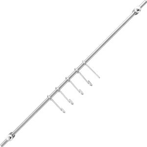 Fackelmann Relingleiste, Küchenleiste aus Edelstahl, Hakenleiste inkl. 6 Haken (Farbe: Silber)