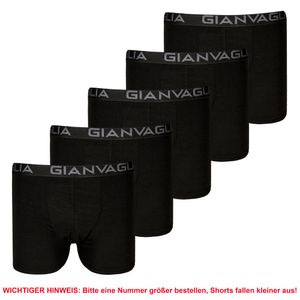 5 | 10er Pack Herren Boxershorts Baumwolle Unterhose Trunks Boxer Shorts Unterwäsche Underwear | Schwarz | 5er Pack | L