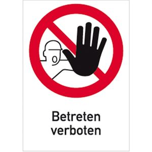 Schild Betreten verboten, Kombischild, Alu, 131x185 mm