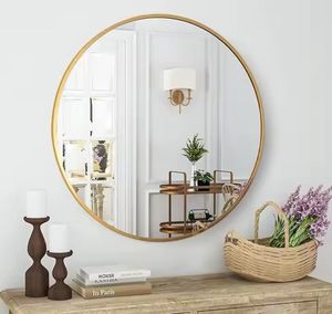 Kopie von CLARITE Runder Wandspiegel Ø90cm - goldener Rahmen #1