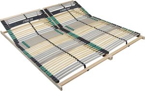 Extra robustní prémiový lamelový rám 160x200 (2 x 80x200 cm), nosnost až 200 kg, nastavitelná hlavová část, 42 lamel, 7zónový lamelový rám z buku a vyztužené břízy, vyrobeno v Německu