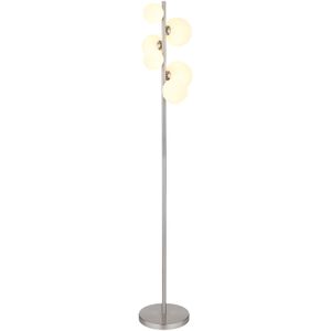 Stehleuchte Wohnzimmer 6 flammig LED Stehlampe Glas Standleuchte Opal 56140-6S