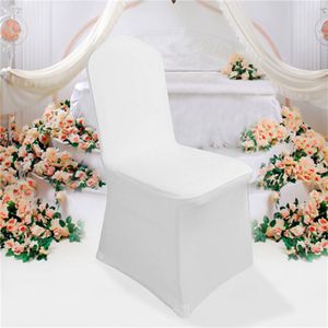 WISFOR 50 Stück Stuhlhussen Stretch, Stuhl Husse Universal Stuhlbezug Bankettstuh Moderne für Hochzeiten und Party Dekoration, Weiß