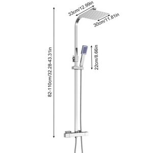 Nowoczesny system prysznicowy Zestaw prysznicowy Termostat 38 °C Głowica prysznicowa i kolumna prysznicowa Deszczownica Zestaw prysznicowy (40 * 40 cm)