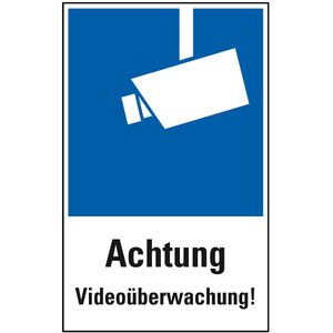 Schild Achtung Videoüberwachung Videokamera Video (Material und Größe:  Schild 40x60cm) Detailansicht 