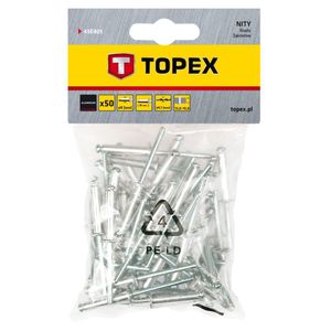 TOPEX nieten 4,0x18mm 50 stück verpackung, aluminium