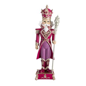 Clayre & Eef Figur Nussknacker 46 cm Rot Rosa Polyresin