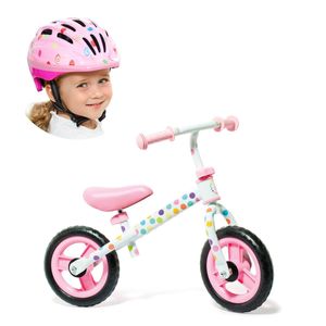 Kinderlaufrad ohne Pedale Minibike Rosa + Pinker Helm MLT